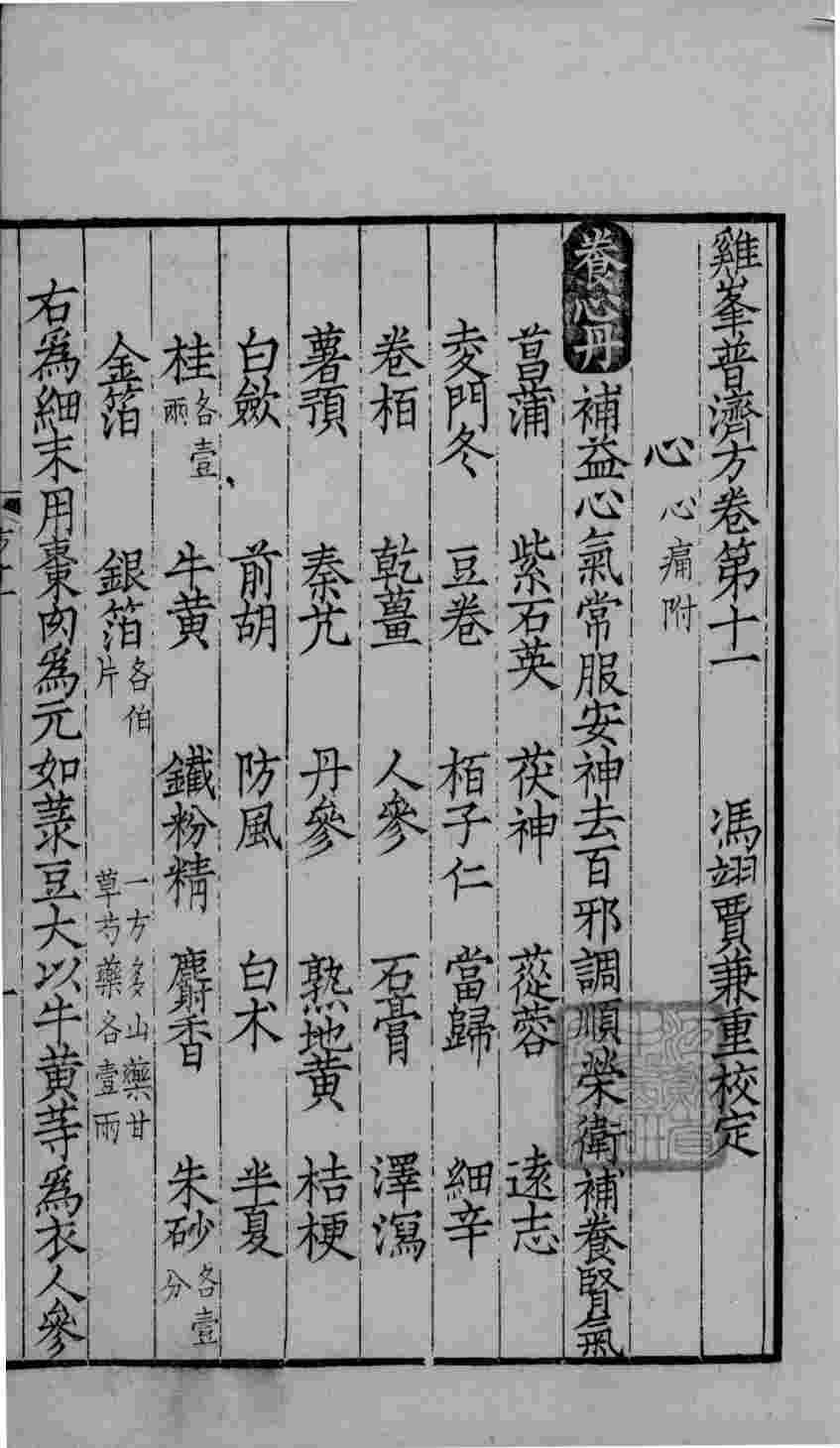 鸡峰普济方  卷11